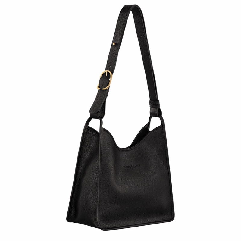 Black Longchamp Le Foulonne M Women's Hobo Bags